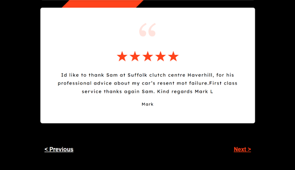 Google Reviews Section of suffolk Clutch Centre