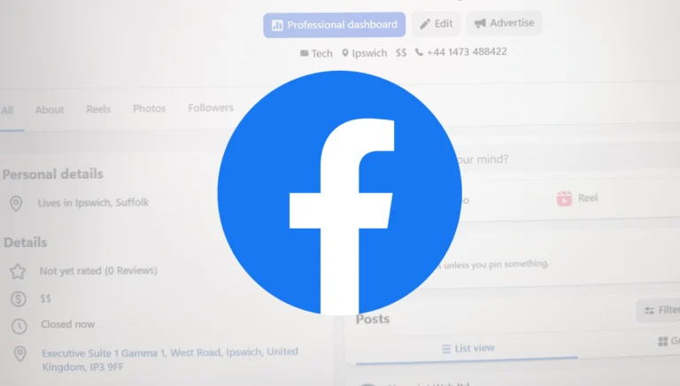 Facebook Logo on a screenshot of the facebook website