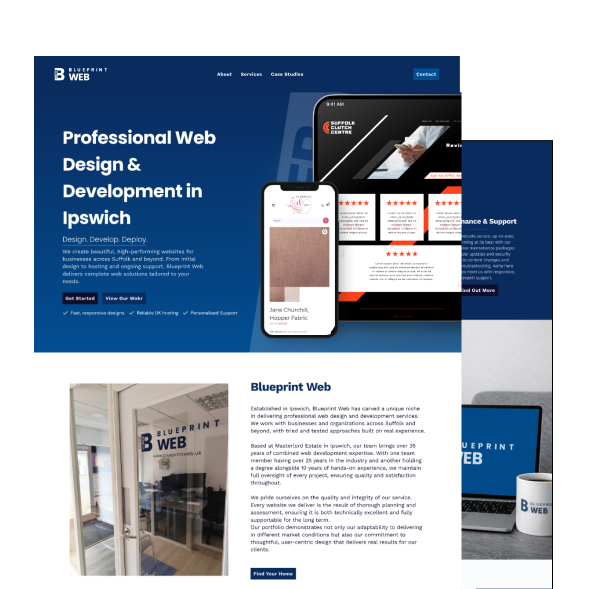 Blue print website Layout Inspiration for Marketing agency